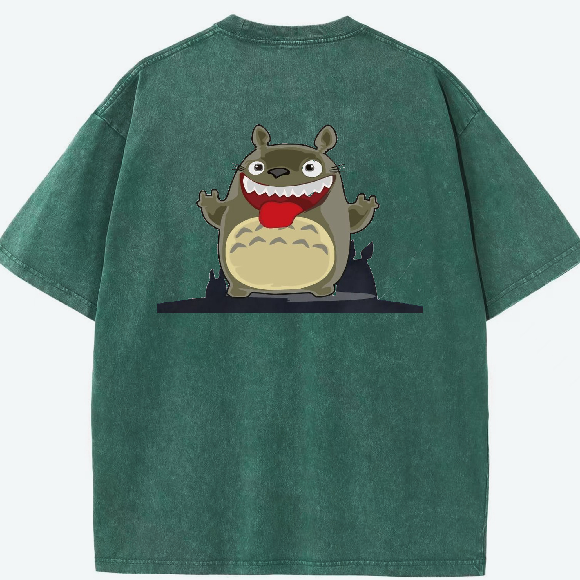 （画像用） となりのトトロ 草壁メイ 草壁サツキ My Neighbor Totoro Satsuki Kusakabe Mei Kusakabe 綿100% ヴィンテージ風 半袖Tシャツ（背面プリント）